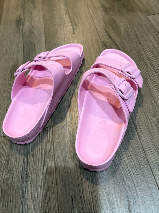 Birkenstock Shoes - Birkenstock Pink Dual-Buckle Slide Sandals